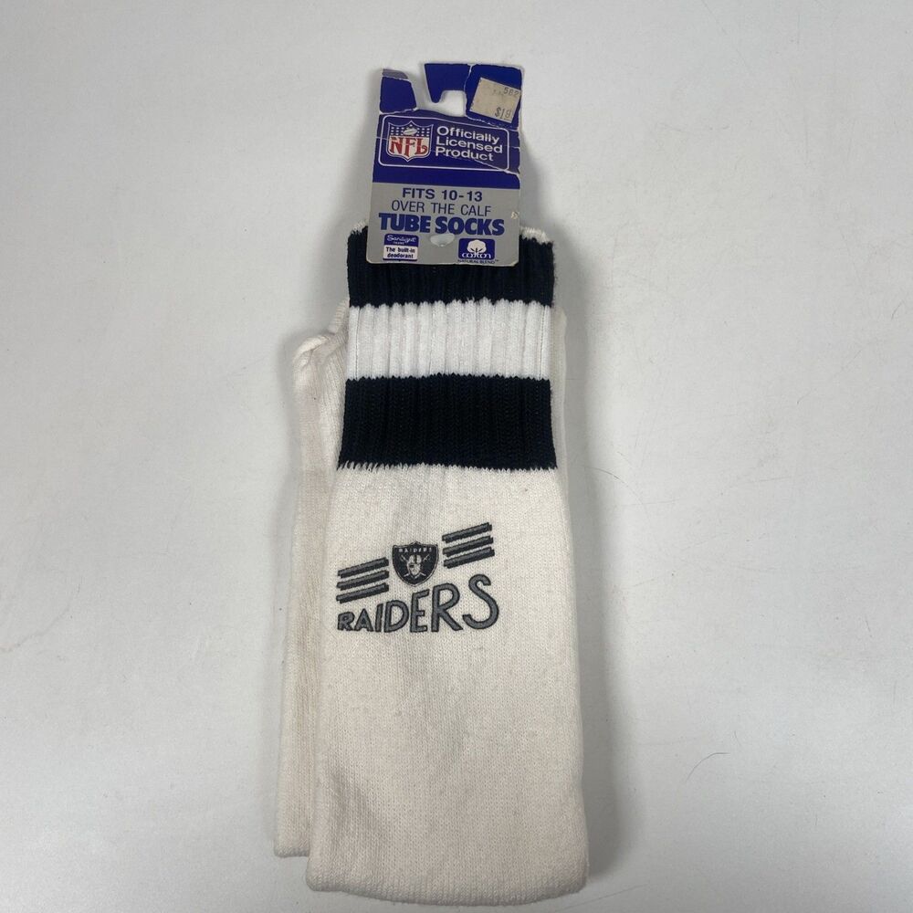 Vintage 1970’s NFL Oakland LA Raiders Tube Socks Men's 10-13 Over The Calf Socks